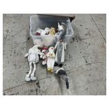 Tote of assorted ribbon, gnomes and snowmen, up to 24" T