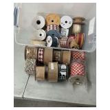 Burlap, cork, farmhouse, polka dot, etc. wired decorative ribbon