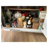 Candles, vases, decorative items.