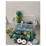 Peacock theme wired decorative ribbon, ornaments