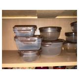 Lock & Lock storage containers, various sizes.