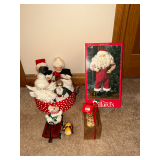 Dillard's Dancing Santa 16' T, stuffed Mr. & Mrs. Claus