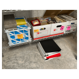 Shelf of office supplies