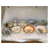 Hand painted and hand decorated china