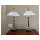 Pair of brass table lamps