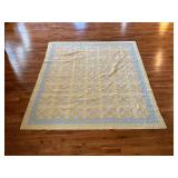 Nine-patch variation patchwork quilt, hand stitched, 92' x 82'
