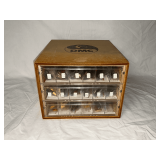 DMC embroidery floss organizer with floss assortment