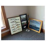 Trout by Maynard Reece print, oil on board of a ship, etc.