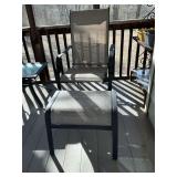 Patio chair with adjustable back and matching ottoman