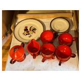 18 +/- Red Rooster Poppy Trail by Metlox dinnerware