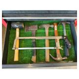 Hammers, hatchet, hack saw, etc.