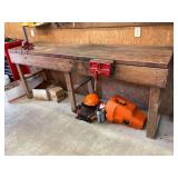Woodworking bench with Craftsman 11' vise.  Small vise not included.