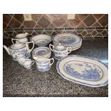 1913 Furnivals 'Blue Quail' English ironstone dinnerware
