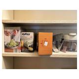 Pampered Chef mini chopper, Zyliss cheese grater, Kilner coffee grinder