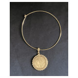 1890 Morgan dollar with bezel and necklace