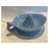 Delphite blue glass citrus reamer