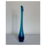 Blue stretch vase, 12 1/2' T.