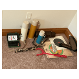 Peak Plus LED flashlight in case, Thermos bottles