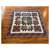 Patchwork quilt, machine stitched, 79' x 82'