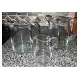 3 glass pitchers
