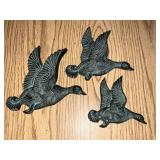 Set of 3 flying geese metal plaques