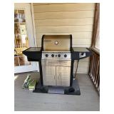 Brinkman propane grill with side sink and side burner, includes tools and wood chips