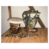 2 ceramic bird feeders