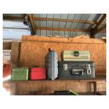 Small storage boxes, tool boxes and tackle boxes.