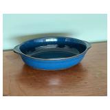 Denby blue casserole, 12 1/2'.