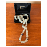 Jade Cloisonne necklace, 30' L.