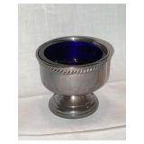 Sterling weighted cup with cobalt blue insert