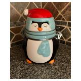 Ceramic penguin jar