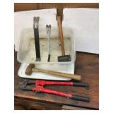 18' bolt cutters, rubber mallet