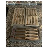 (3) 4-piece stainless steel steak knife sets
