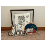 Framed bobcat print by Charles W Schwartz
