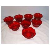8 Fostoria Red Argus berry bowls