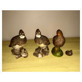 3 ceramic quail