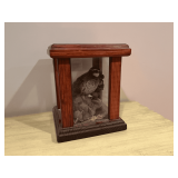 Taxidermy quail in glass & wood case