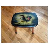 Artist signed John Dunn 1942 hand painted foot stool
