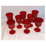 8 Fostoria Red Argus cordials