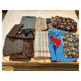 Yards of assorted fabric.