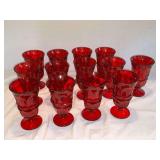 13 Fostoria Red Argus water goblets