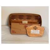 1992 Longaberger Bread basket, bread basket divider, bread basket brick
