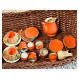 Miniature fall tea set decorations