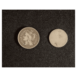 1867 three cent nickel, very good