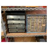 50-drawer metal parts cabinet with contents