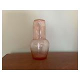 Pink glass bedside tumble up