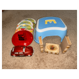 Tonka VW Beetle, child sized step stool