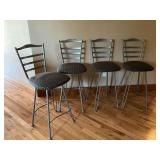 4 metal swivel bar stools