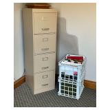 4-drawer file cabinet, hanging files